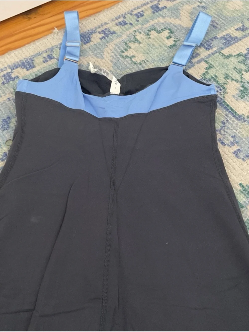 lululemon athletica Black and Light Blue Tank Top